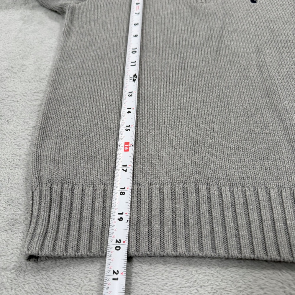 Polo Ralph Lauren Quarter Zip Sweater Boys M 10-12 Gray Cotton Ribbed  Preppy - Picture 5 of 7